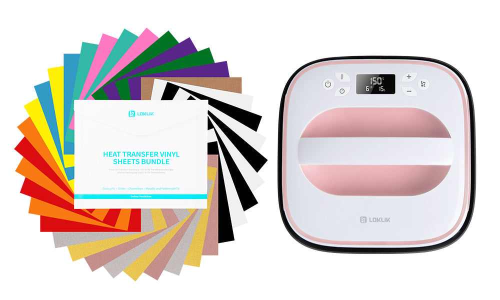 LOKLiK ImPress™ Easy Heat Press Starter Bundle - Romance Pink