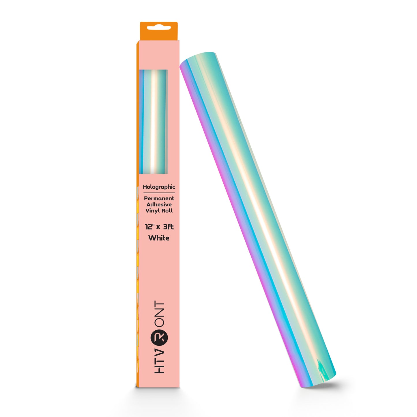 HTVRONT Permanent Vinyl Holographic - 12" x 3FT Adhesive Vinyl Roll for Cutting Machine, Signs, Scrapbooking, Craft, Die Cutters-White