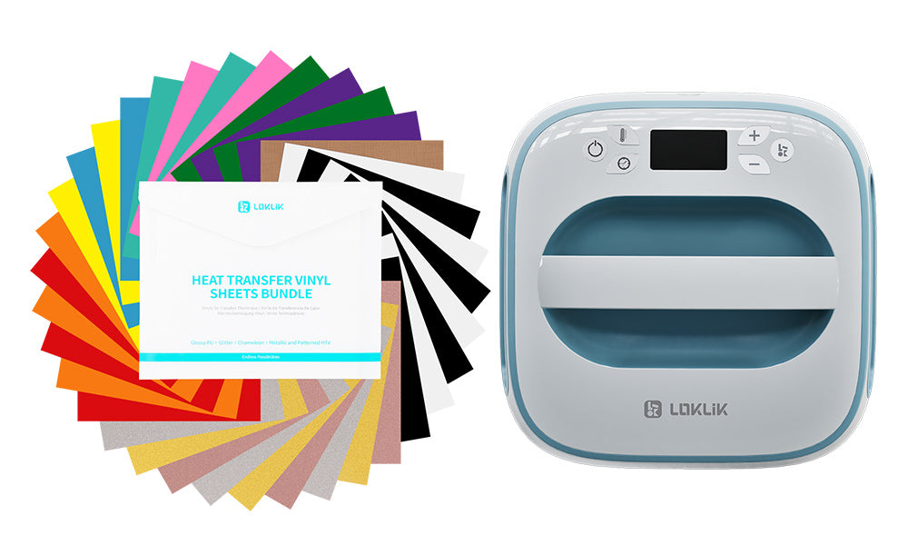 LOKLiK ImPress™ Easy Heat Press Starter Bundle - Denim Blue