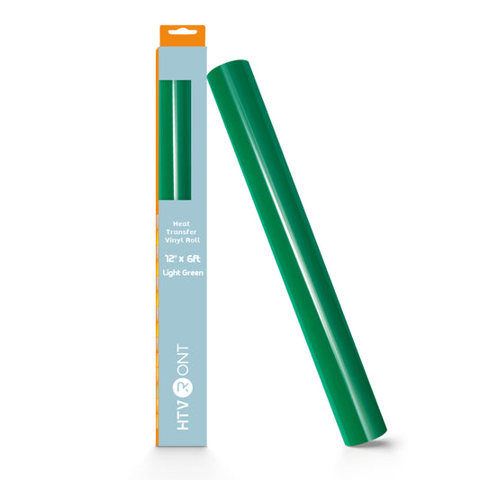 HTVRONT Heat Transfer Vinyl-12" x 6ft for Shirts, Iron on Vinyl for All Cutting Machine - Easy to Cut & Weed for Heat Transfer Design Light Green