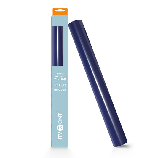 HTVRONT Heat Transfer Vinyl-12" x 6ft for Shirts, Iron on Vinyl for All Cutting Machine - Easy to Cut & Weed for Heat Transfer Design Navy Blue