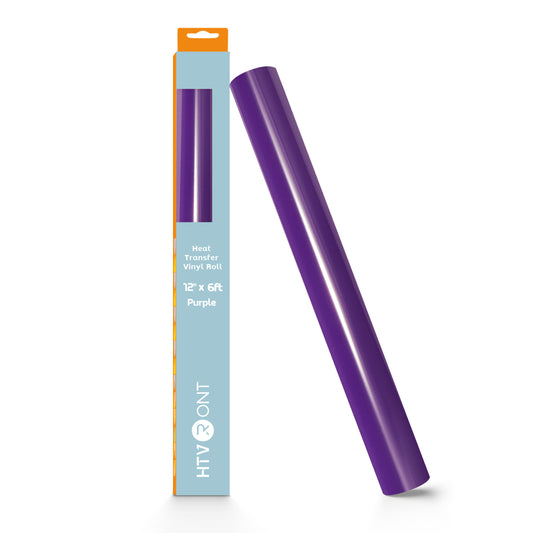 HTVRONT Heat Transfer Vinyl-12" x 6ft for Shirts, Iron on Vinyl for All Cutting Machine - Easy to Cut & Weed for Heat Transfer Design Purple