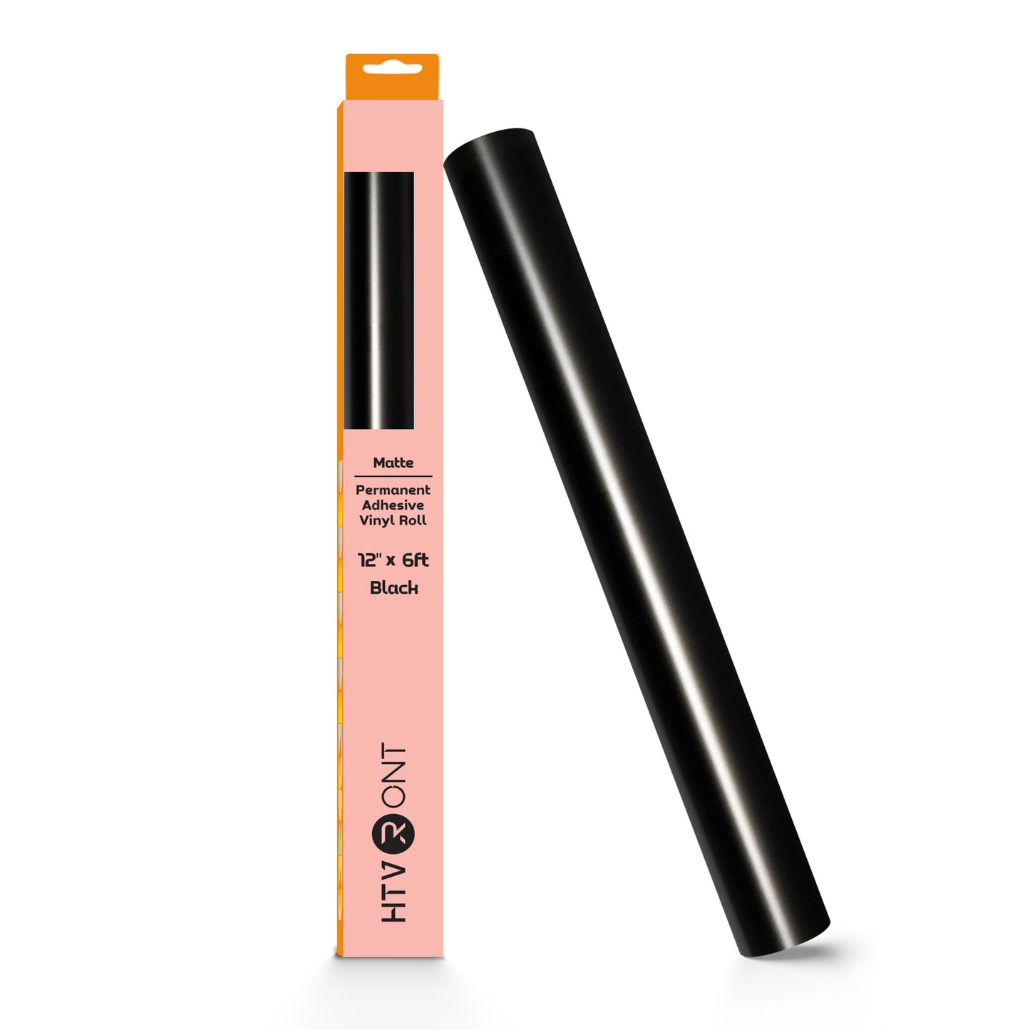 HTVRONT Permanent Vinyl Matte - 12" x 6FT Adhesive Vinyl Roll for Cutting Machine, Signs, Scrapbooking, Craft, Die Cutters-Black