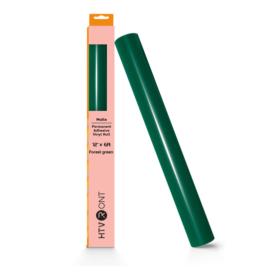 HTVRONT Permanent Vinyl Glossy-12" x 6FT Adhesive Vinyl Roll for Cutting Machine, Signs, Scrap Booking, Craft, Die Cutters-Forest Green