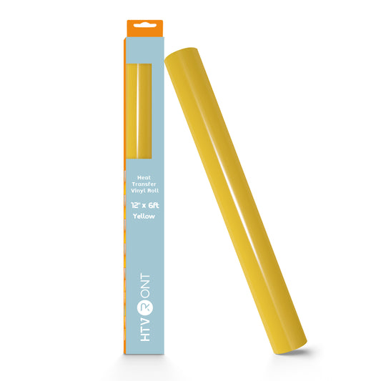 HTVRONT Heat Transfer Vinyl-12" x 6ft for Shirts, Iron on Vinyl for All Cutting Machine - Easy to Cut & Weed for Heat Transfer Design Yellow