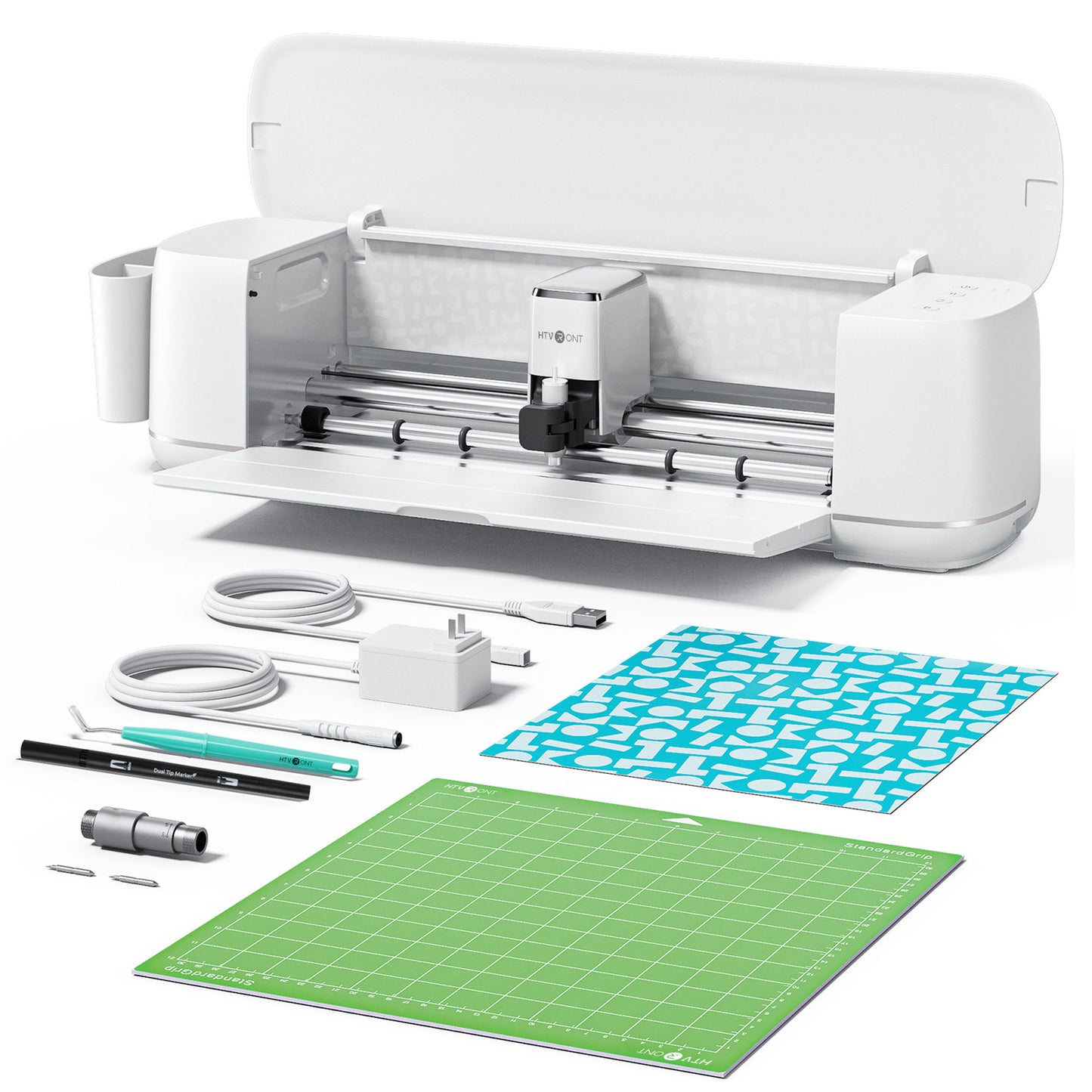 HTVRONT Smart Cutting Machine 2-DIY Vinyl via Bluetooth&USB-Daisy White