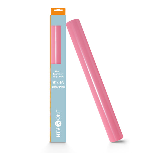 HTVRONT Heat Transfer Vinyl-12" x 6ft for Shirts, Iron on Vinyl for All Cutting Machine - Easy to Cut & Weed for Heat Transfer Design Baby pink